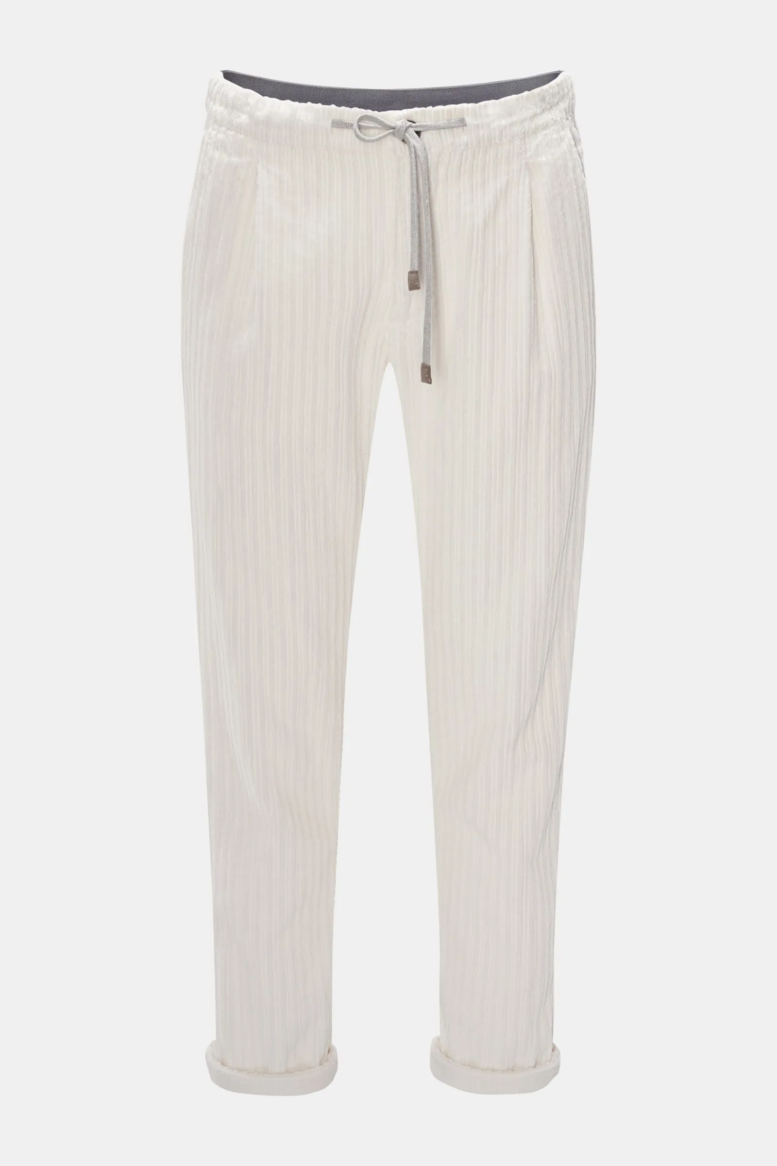 ELEVENTY - JOGGER *SUEDE Draw String* White CASHMERE Corduroy Pants- 33W