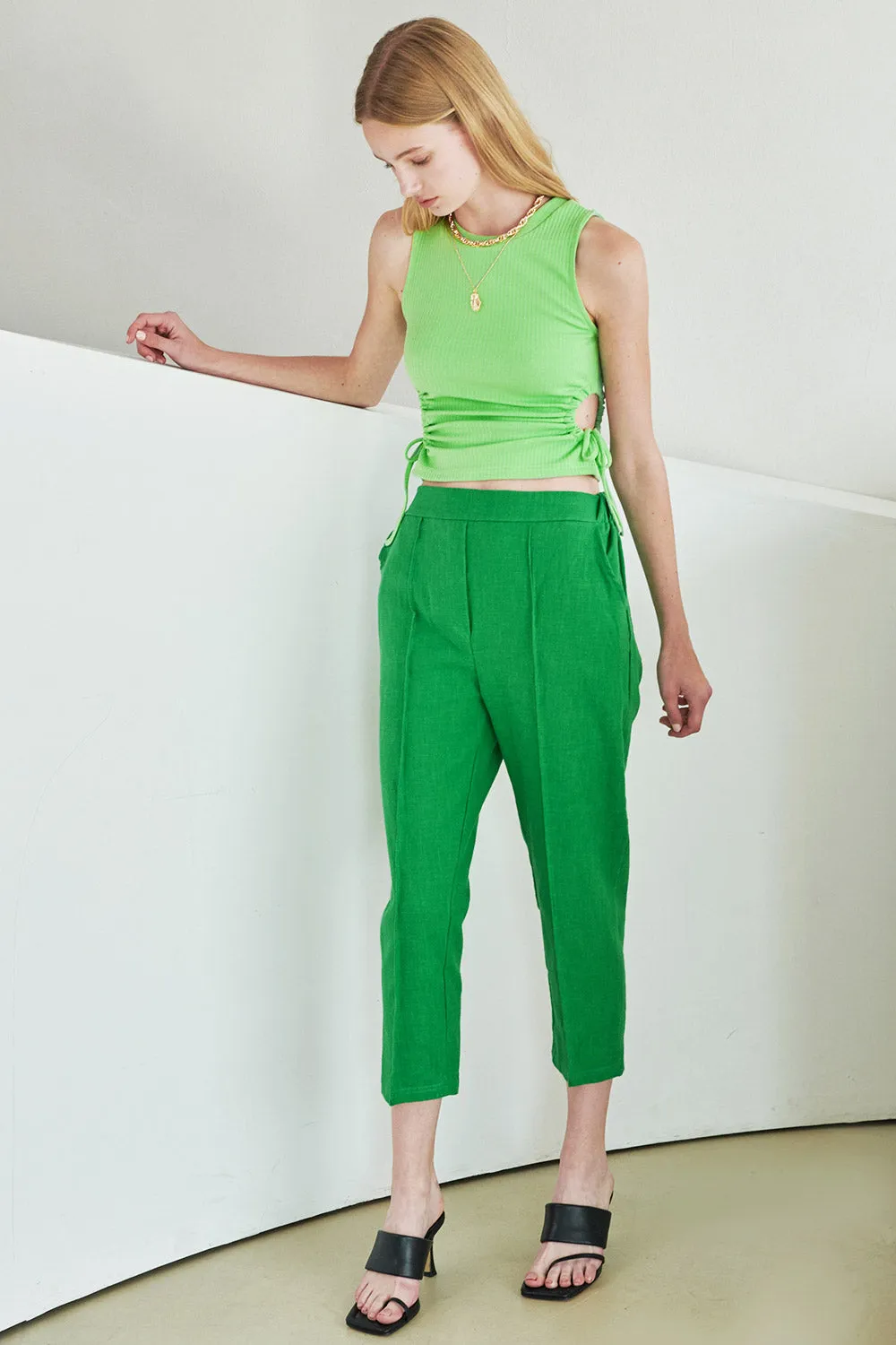 Elinor Linen Straight-Leg Pants