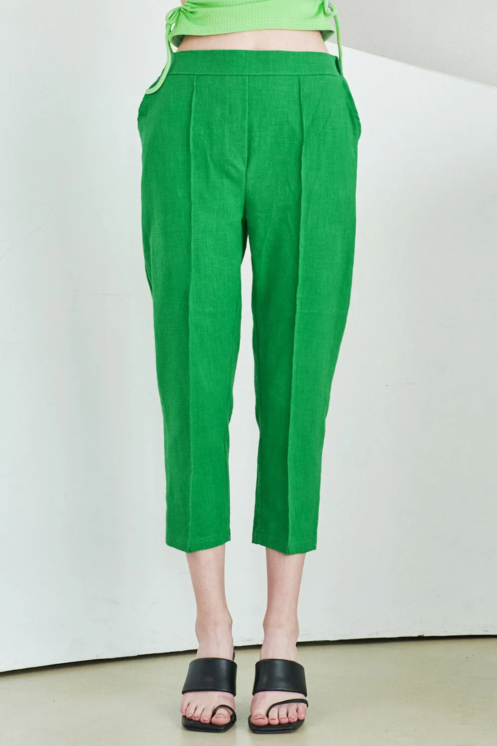 Elinor Linen Straight-Leg Pants