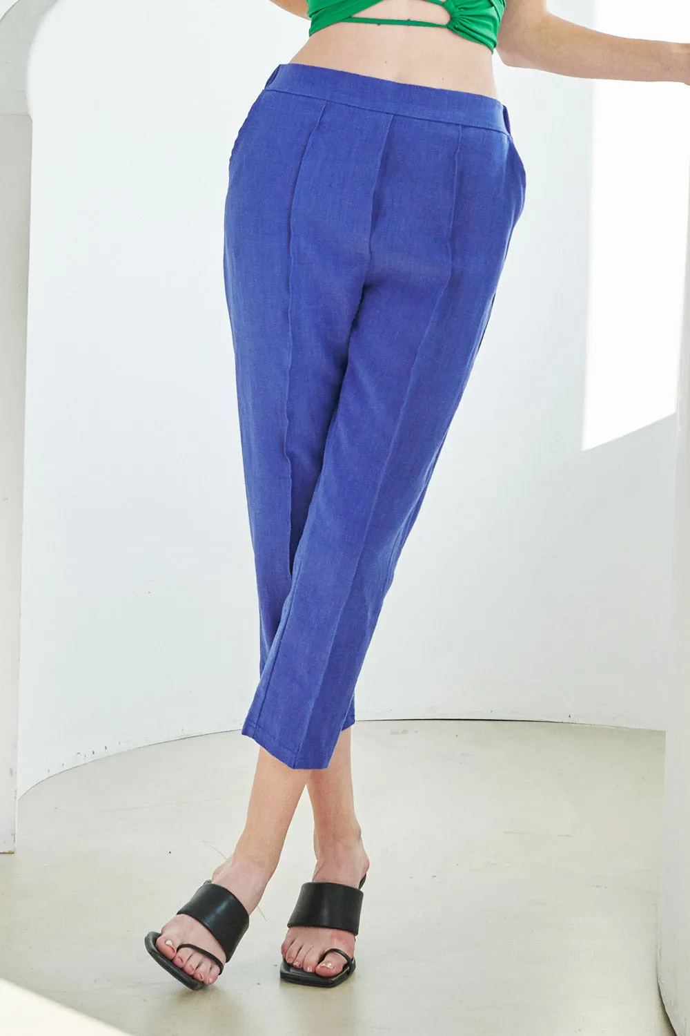 Elinor Linen Straight-Leg Pants