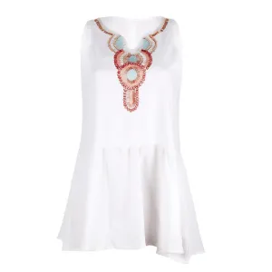 Embellished Collar Long Sleeve Blouse