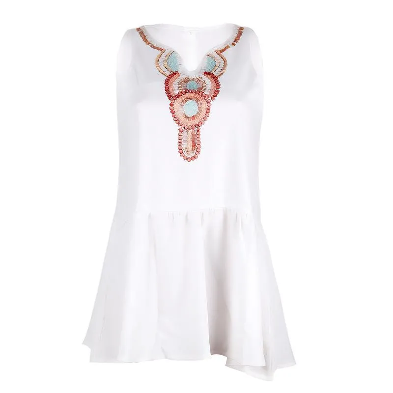 Embellished Collar Long Sleeve Blouse