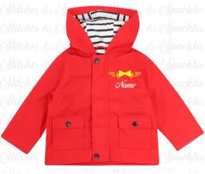 Embroidered Bow Rain Jacket / Coat