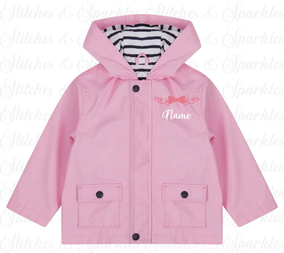 Embroidered Bow Rain Jacket / Coat