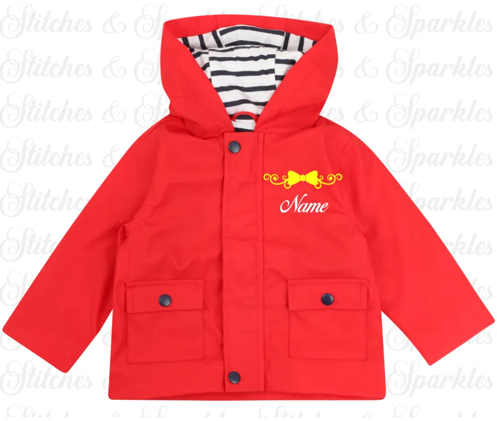 Embroidered Bow Rain Jacket / Coat