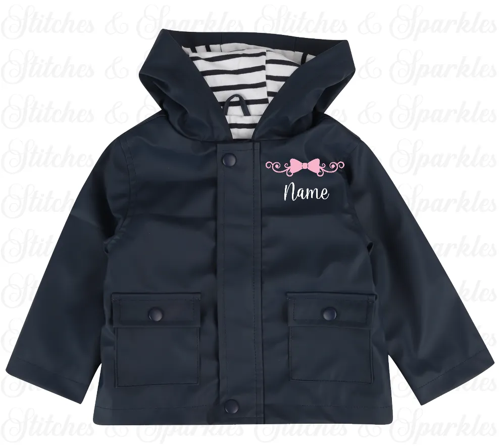 Embroidered Bow Rain Jacket / Coat