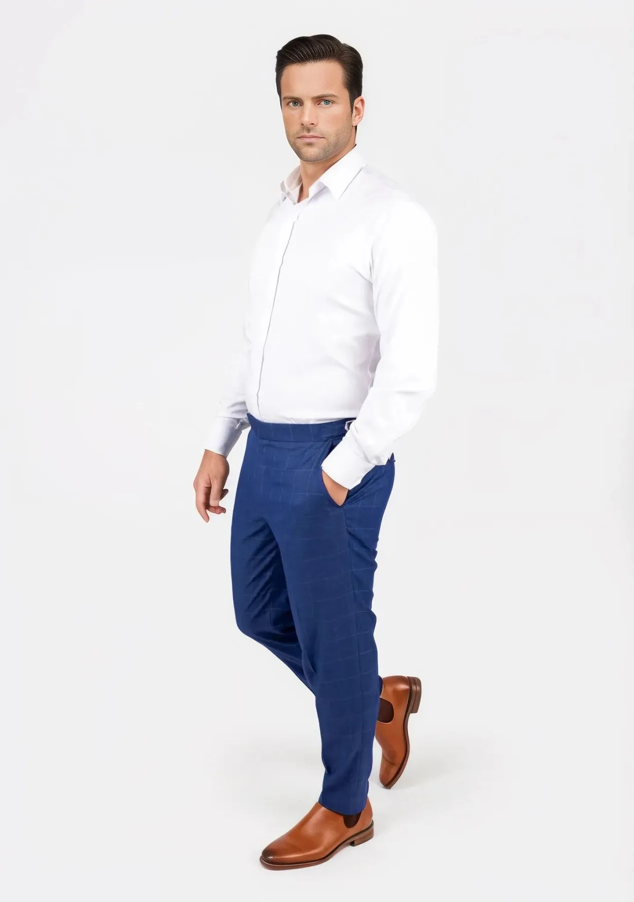 Empire Blue Windowpane Pants