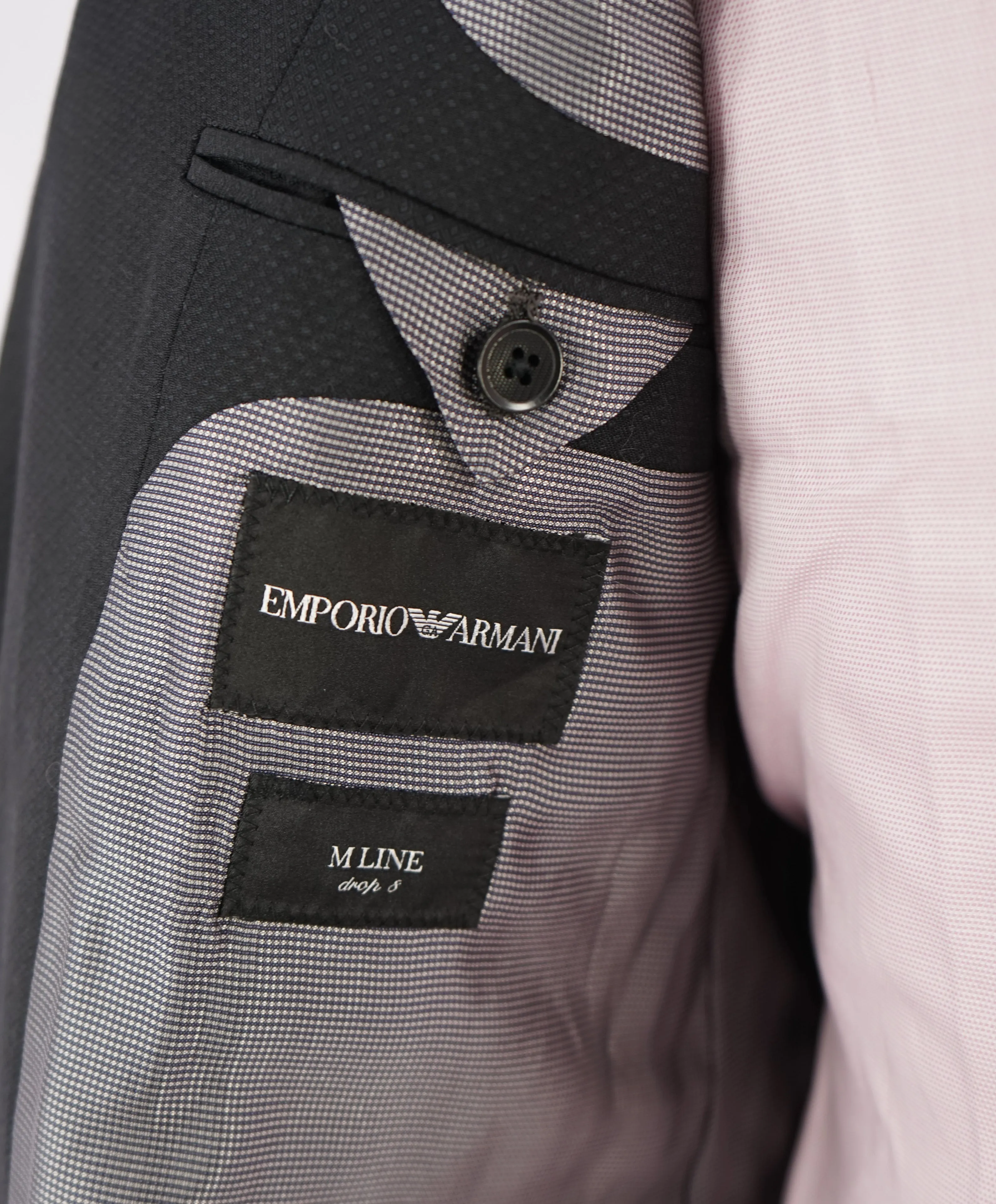 EMPORIO ARMANI - "M LINE" Drop 8 Made In Italy Geometric 1-Button Suit - 48S