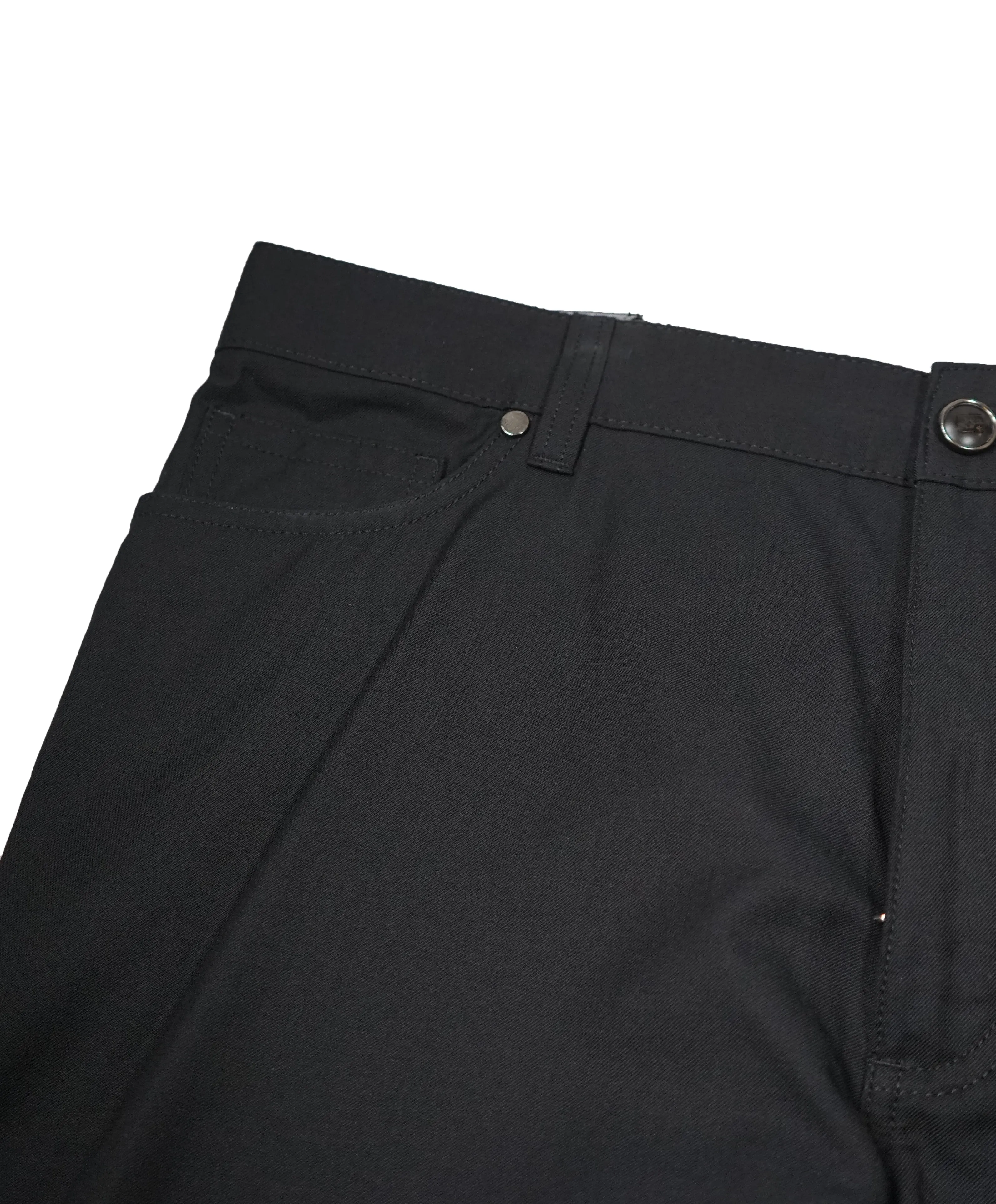ERMENEGILDO ZEGNA - Black 5-Pocket Twill Weave Pants - 40W