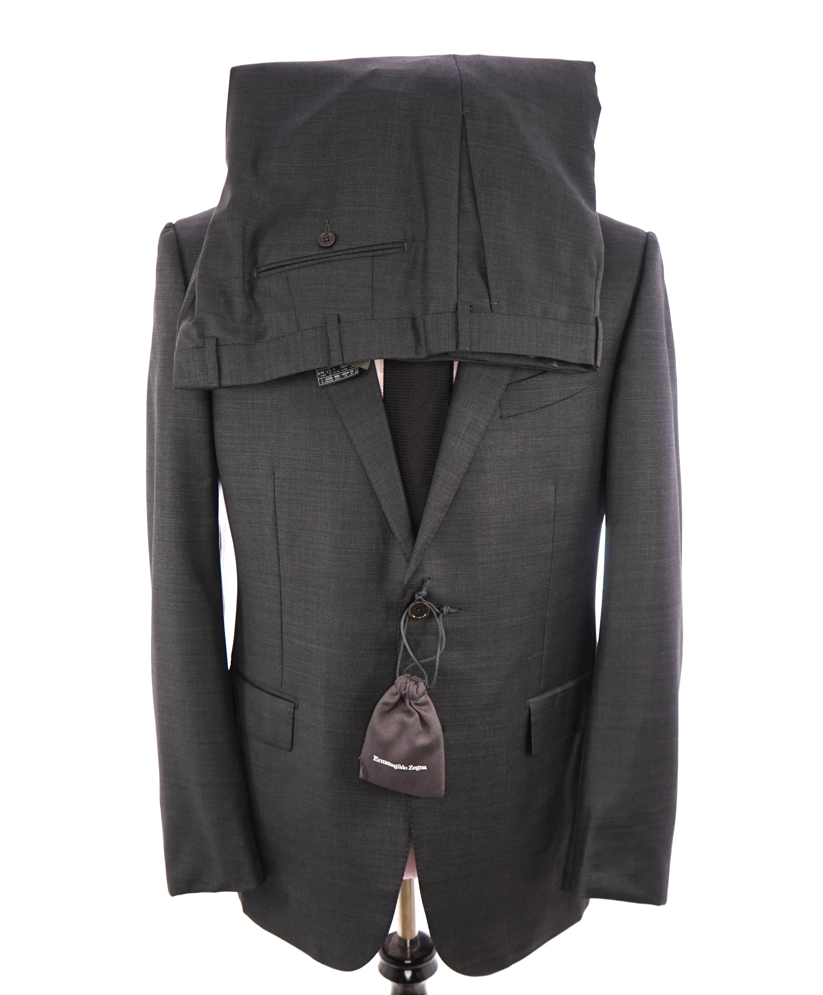 ERMENEGILDO ZEGNA -"TROFEO" Gray Birdseye *MILANO* Premium Suit - 44R