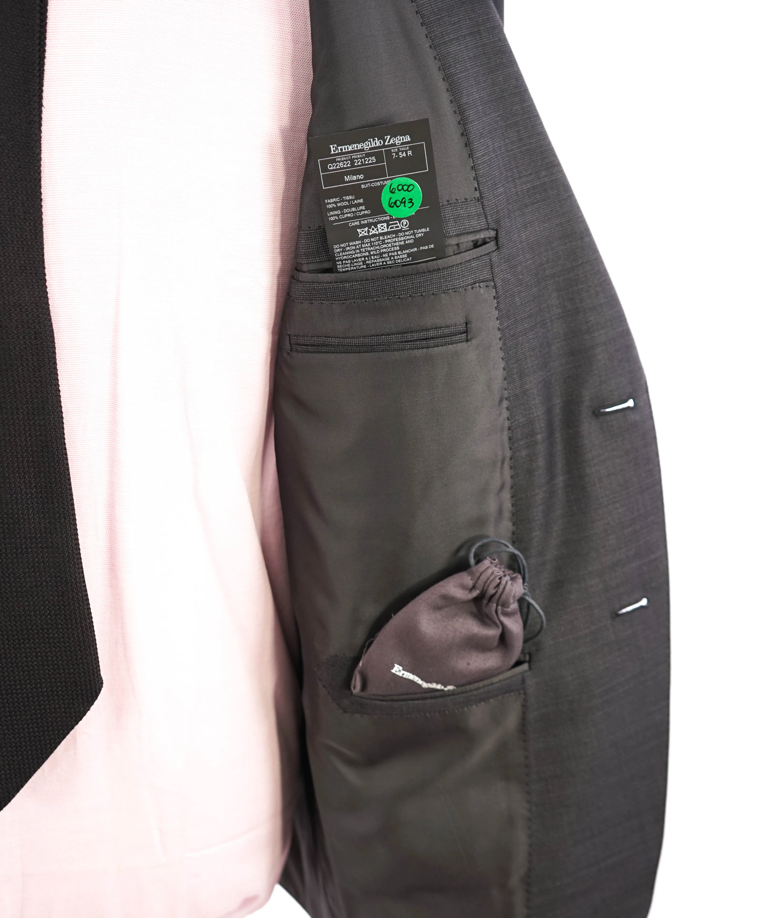 ERMENEGILDO ZEGNA -"TROFEO" Gray Birdseye *MILANO* Premium Suit - 44R