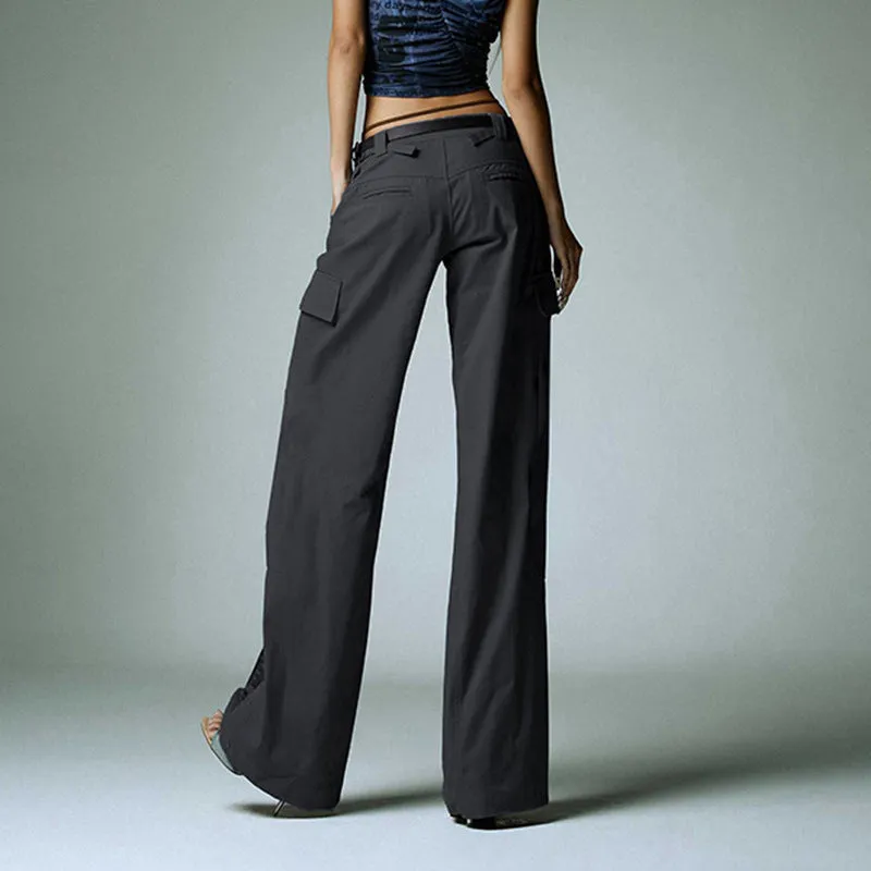 European and American Street Style Creative Graffiti Printing Retro Casual Pants Female Cross-Border New Arrival Low Waist Sexy Baggy Straight Trousers