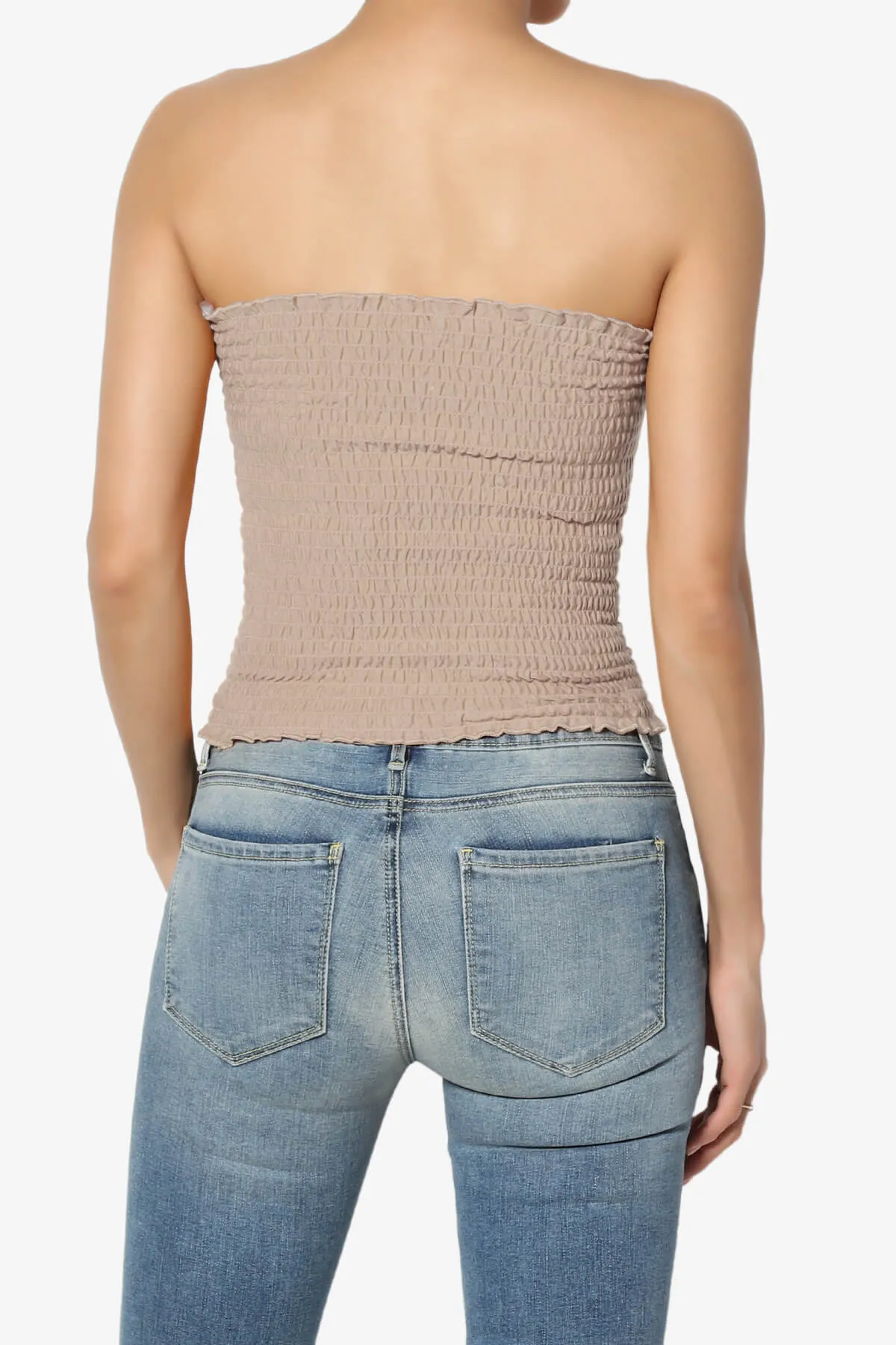 Faleece Smocked Crop Tube Top PLUS