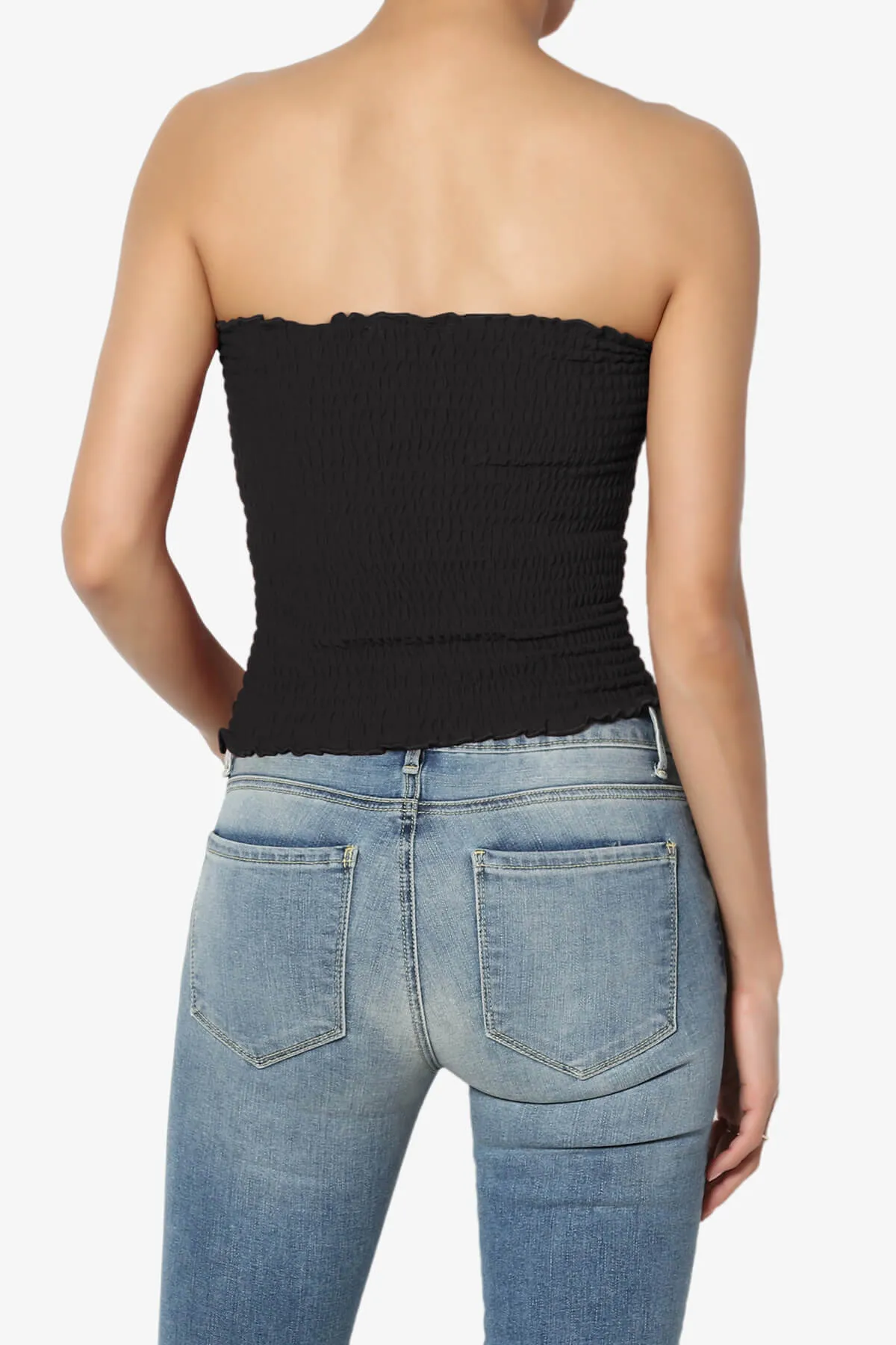 Faleece Smocked Crop Tube Top PLUS