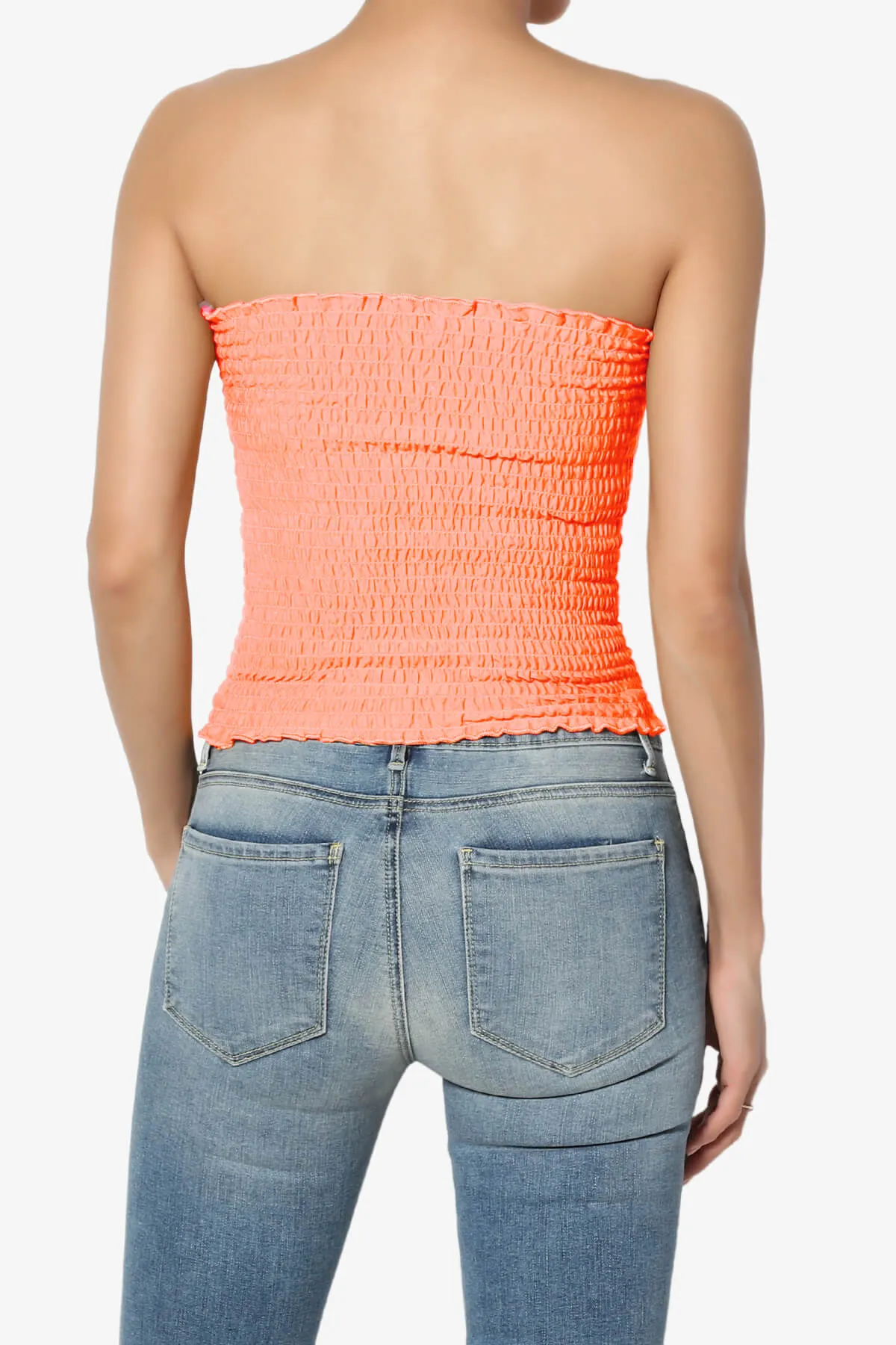 Faleece Smocked Crop Tube Top PLUS