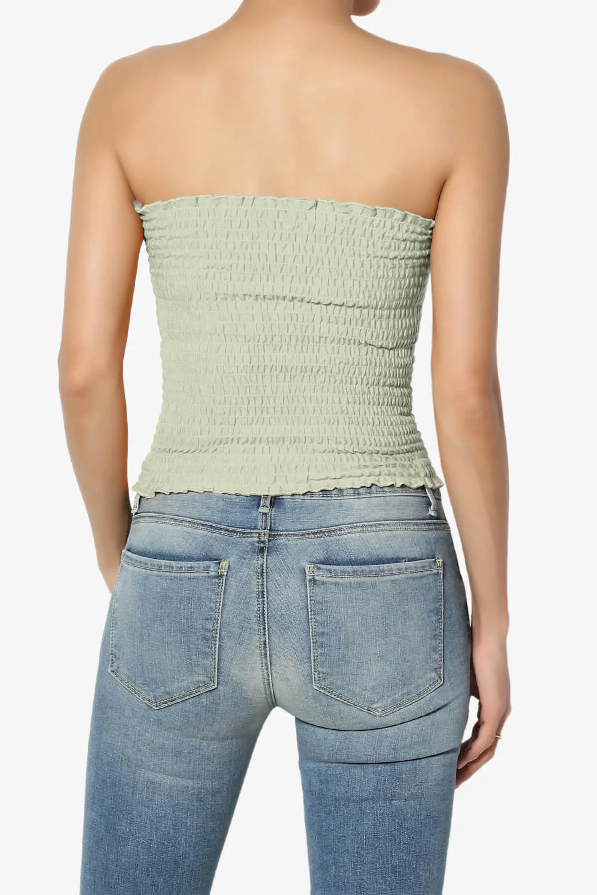 Faleece Smocked Crop Tube Top PLUS