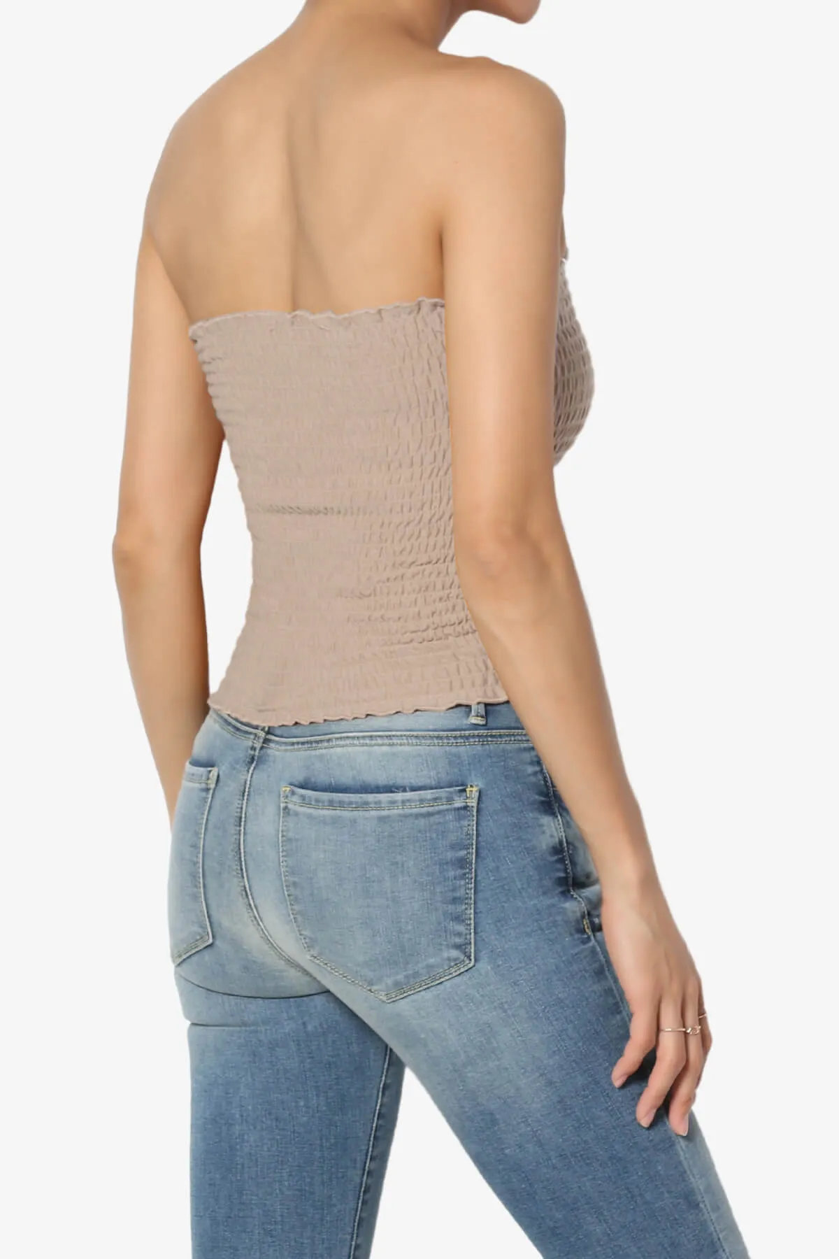 Faleece Smocked Crop Tube Top PLUS