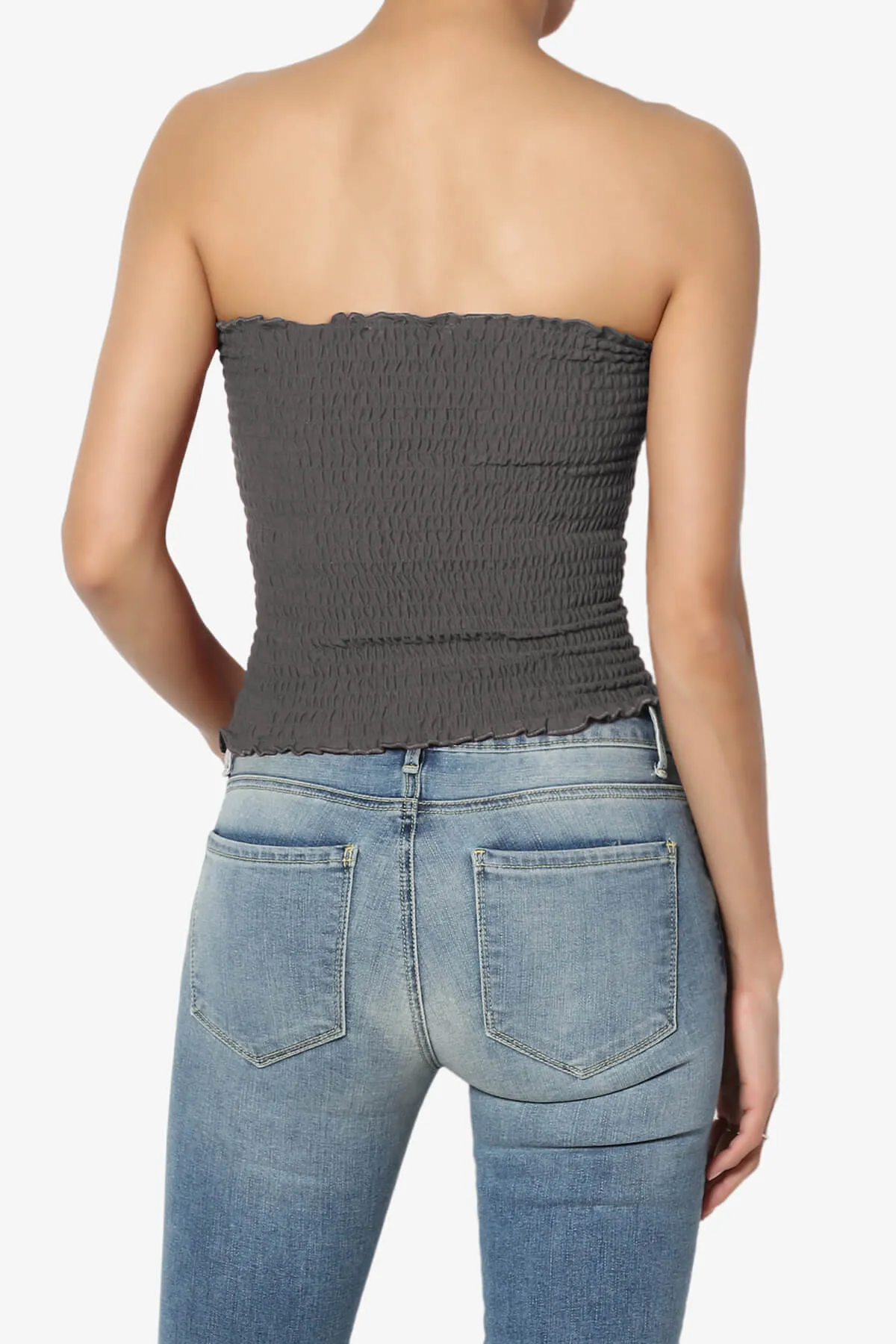 Faleece Smocked Crop Tube Top PLUS