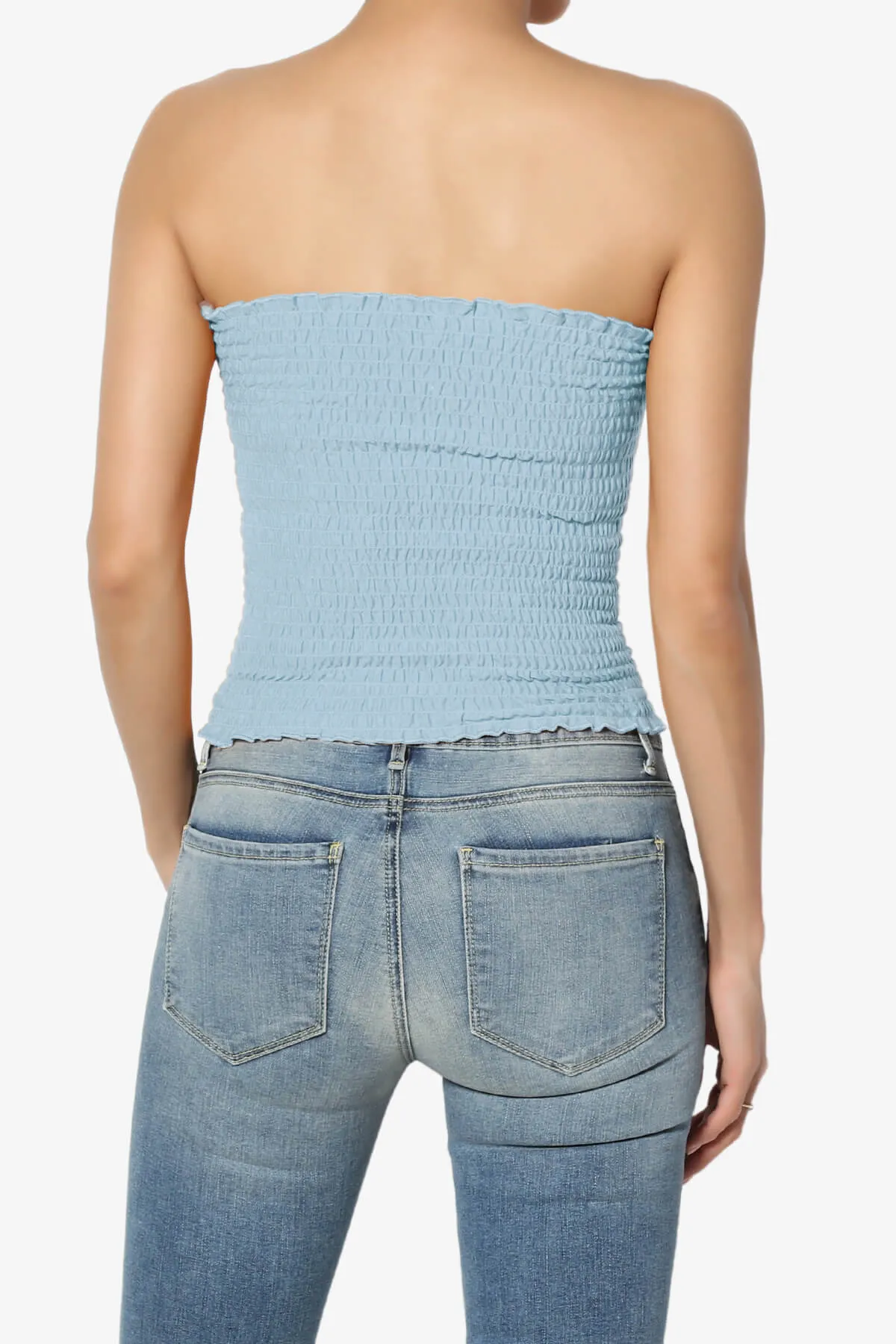 Faleece Smocked Crop Tube Top PLUS