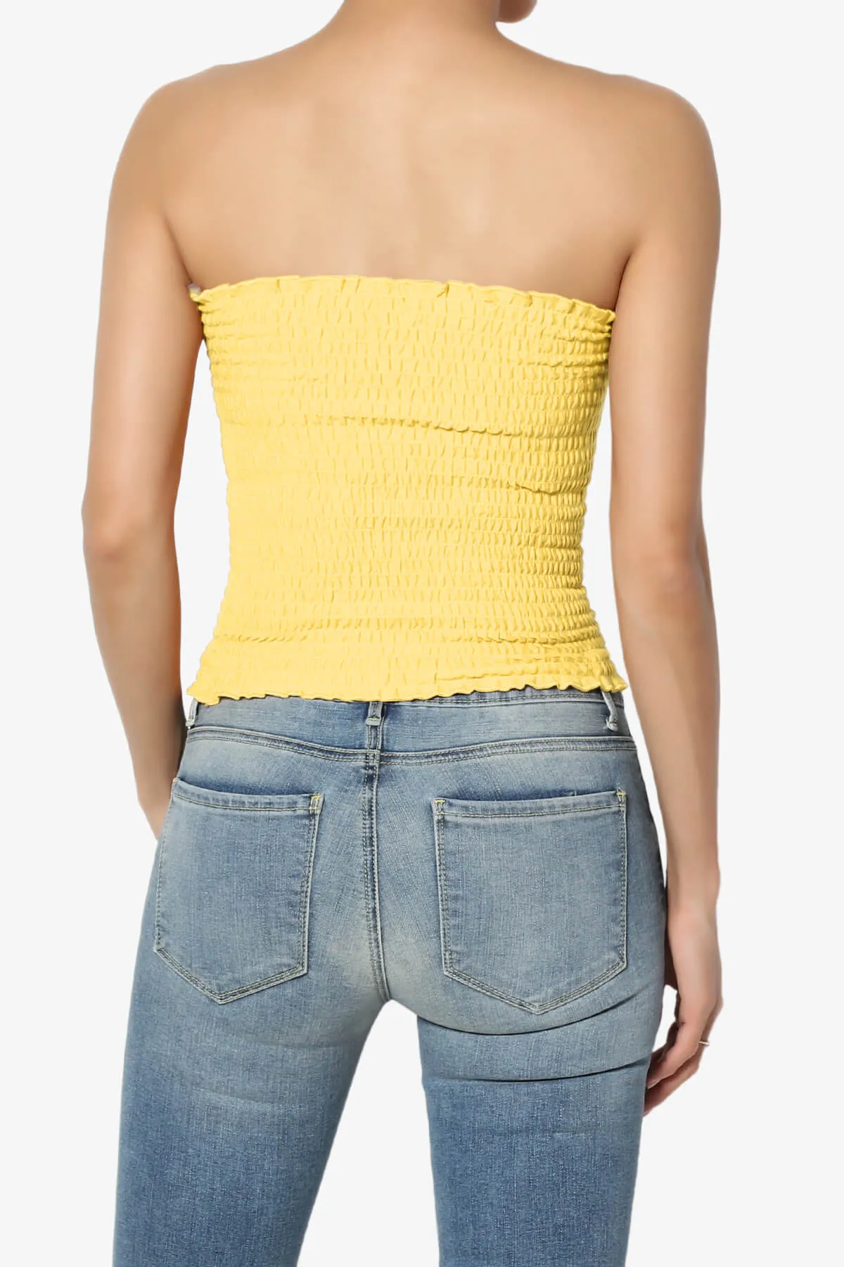 Faleece Smocked Crop Tube Top PLUS