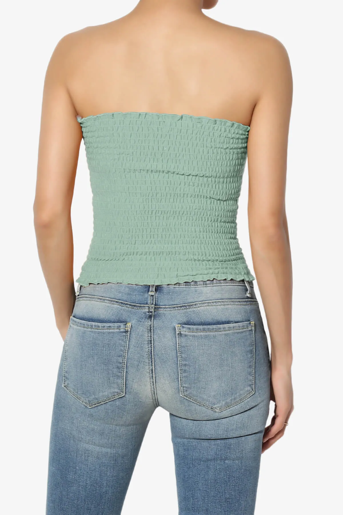 Faleece Smocked Crop Tube Top PLUS