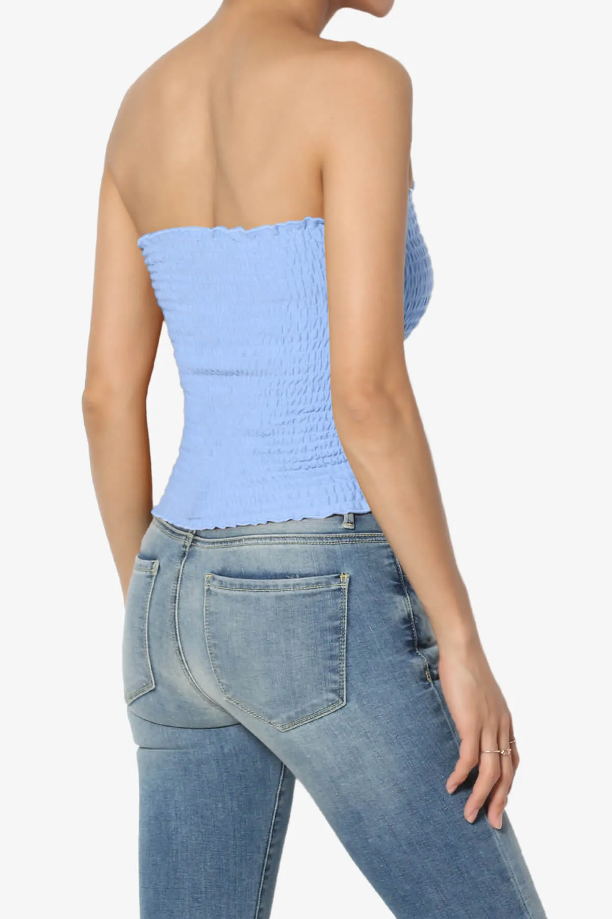 Faleece Smocked Crop Tube Top PLUS