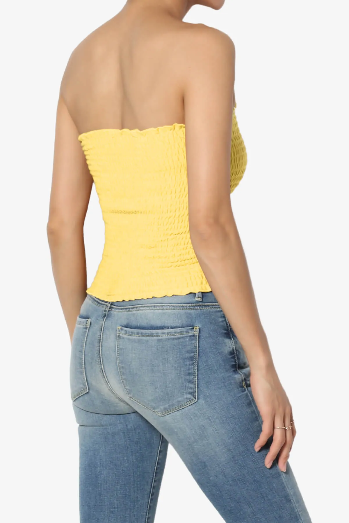 Faleece Smocked Crop Tube Top PLUS