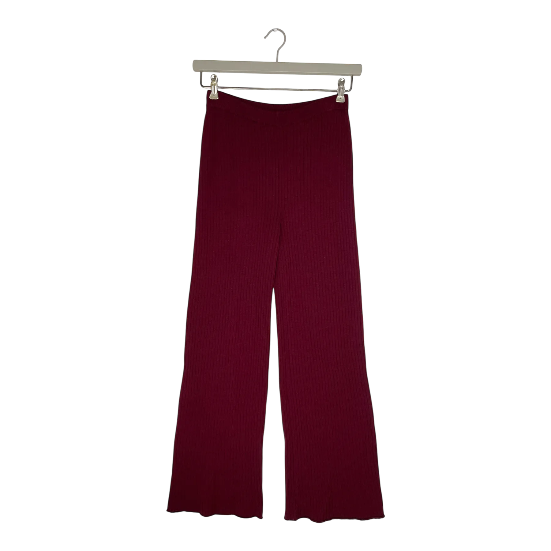 Falla kelo fine rib knit pants, burgundy | woman S