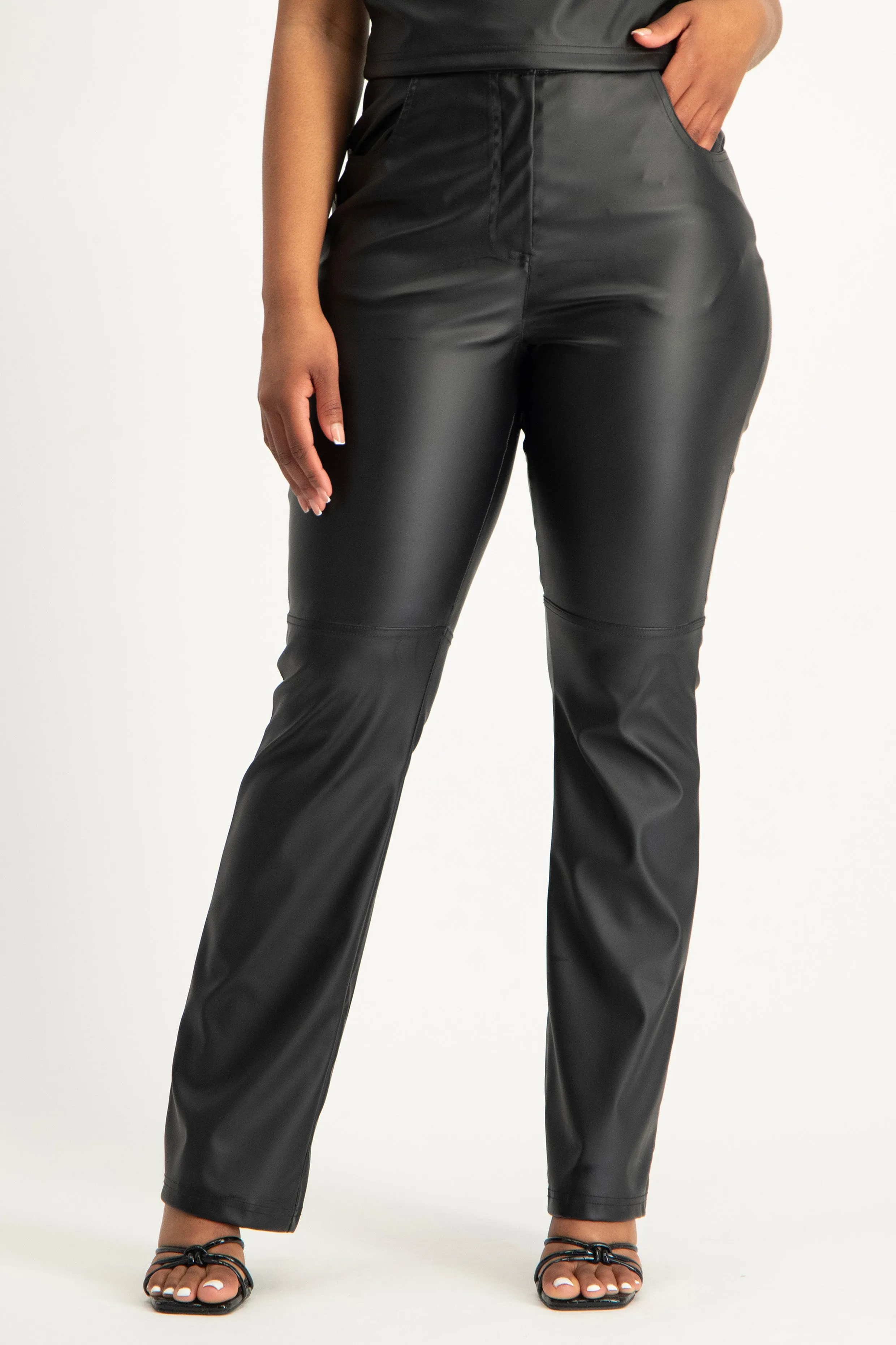 Faux Leather Straight Leg Pant