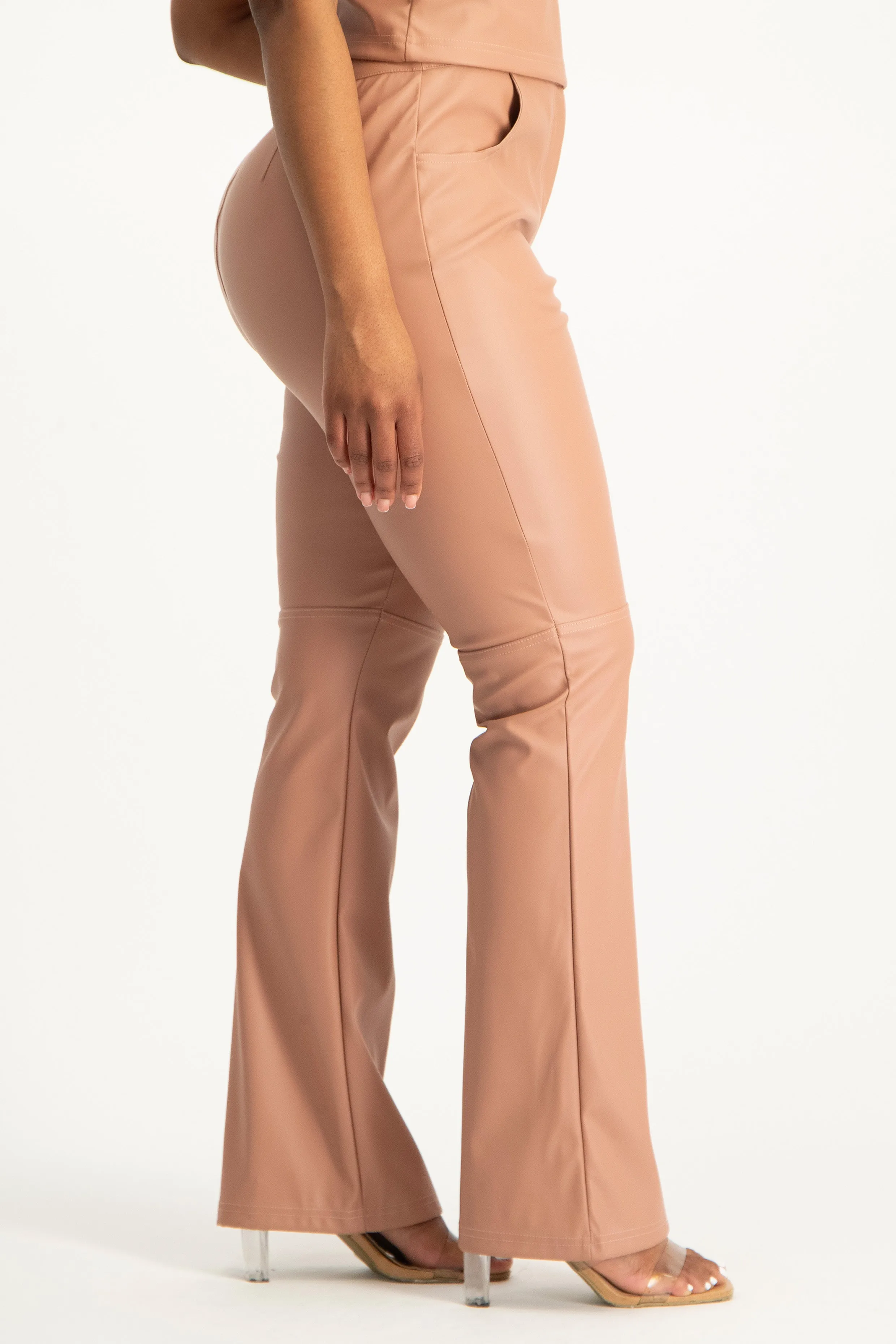 Faux Leather Straight Leg Pant
