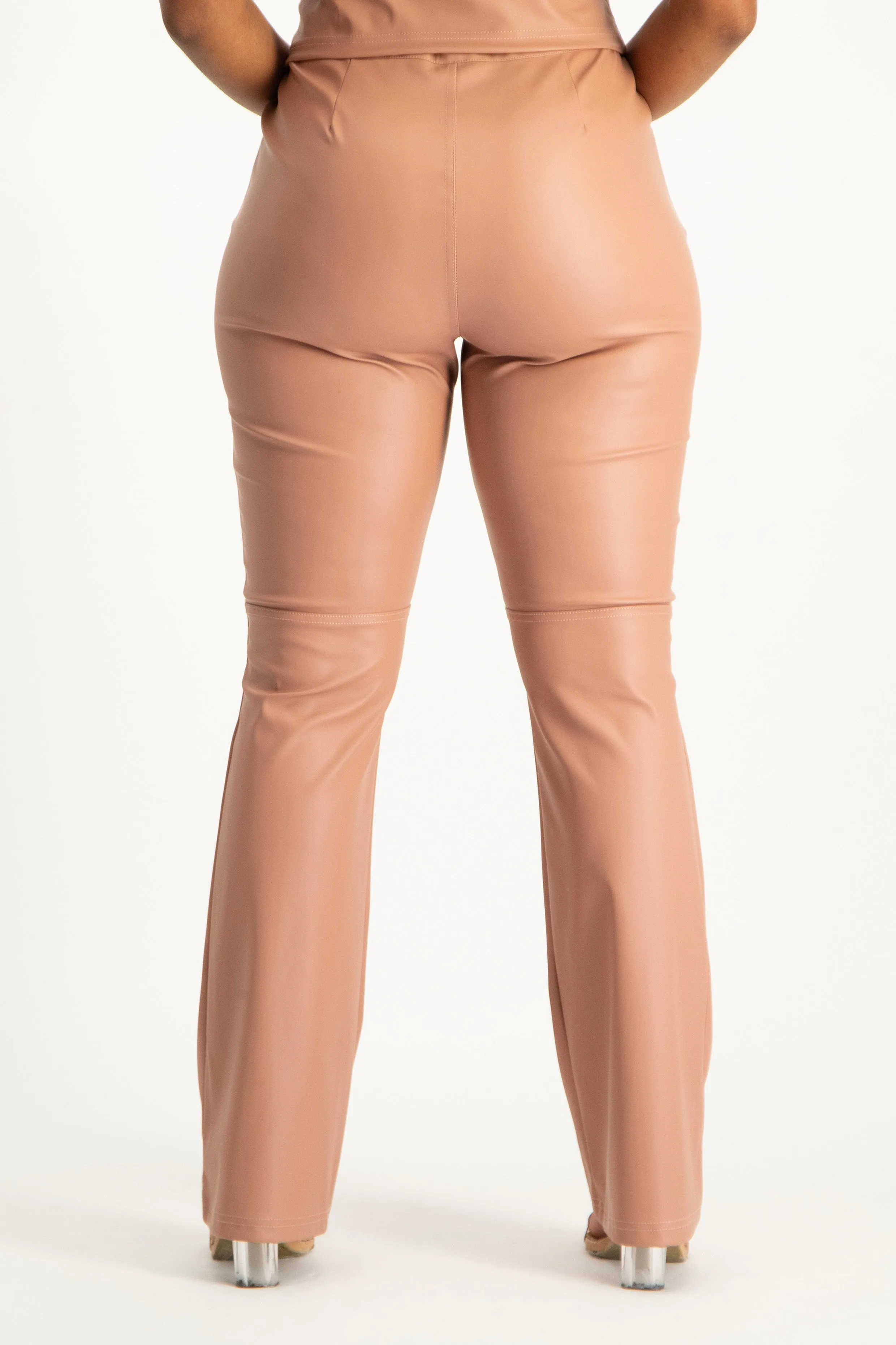 Faux Leather Straight Leg Pant