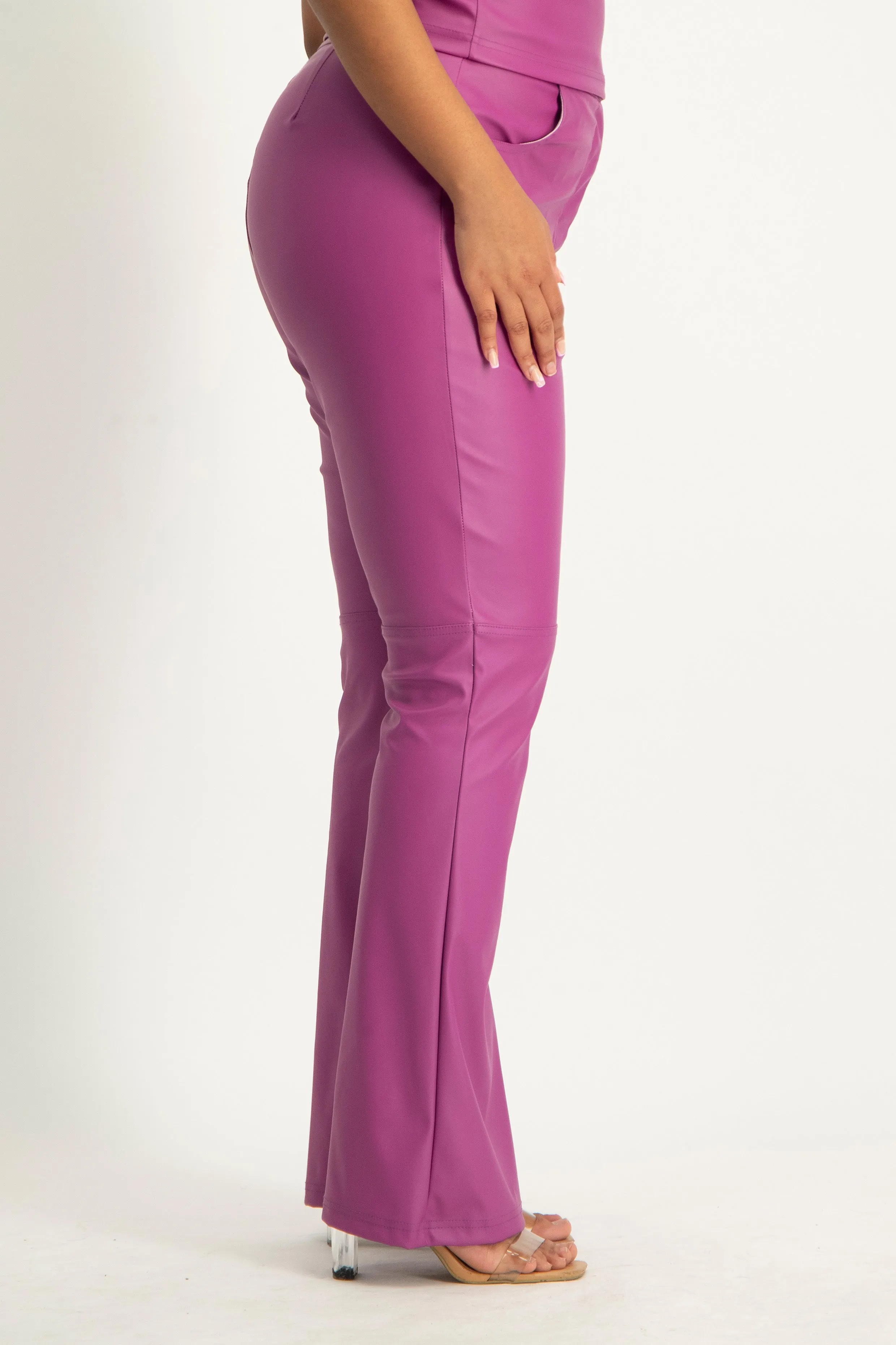 Faux Leather Straight Leg Pant