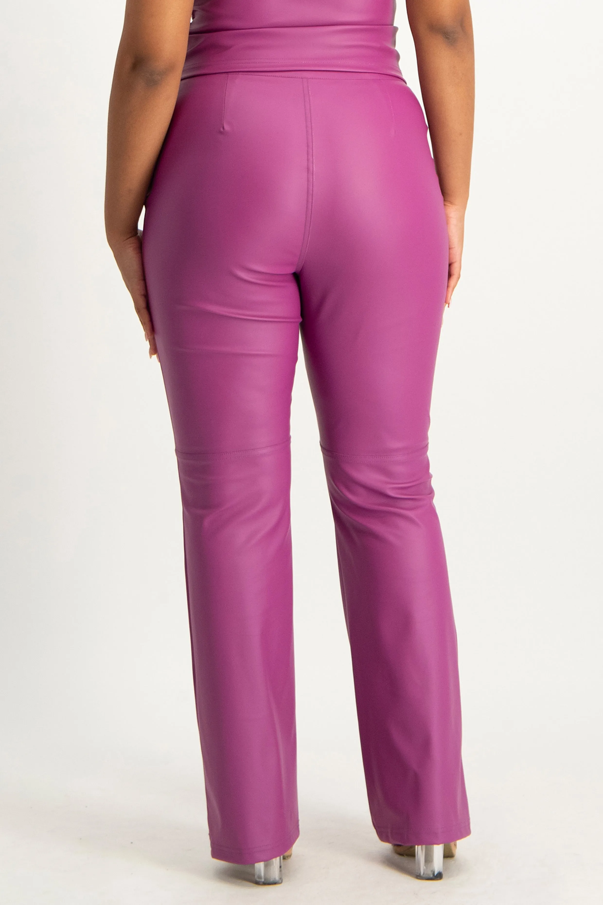 Faux Leather Straight Leg Pant