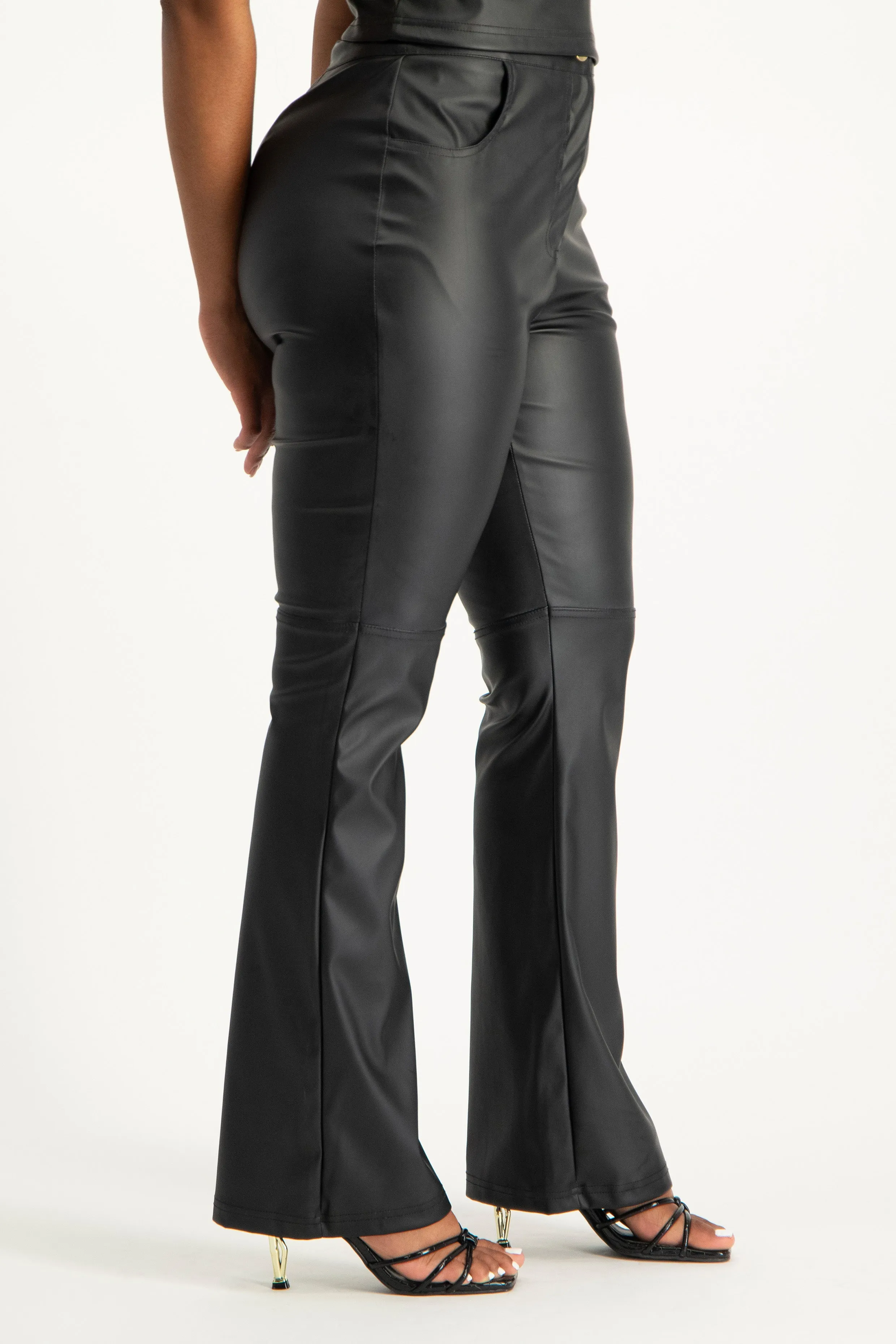 Faux Leather Straight Leg Pant