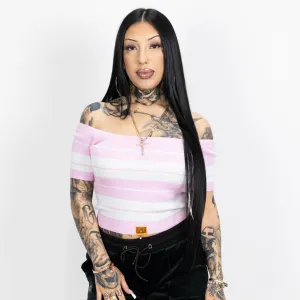 FB COUNTY CHARLIE BROWN "OFF THE SHOULDER" CROP TOP