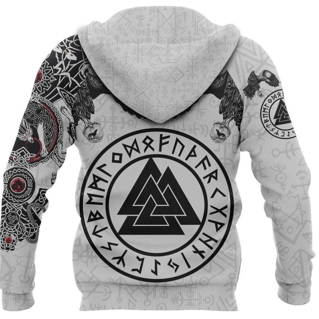 Fenrir Wolf White Hoodie