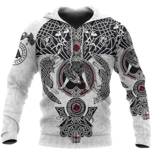 Fenrir Wolf White Hoodie