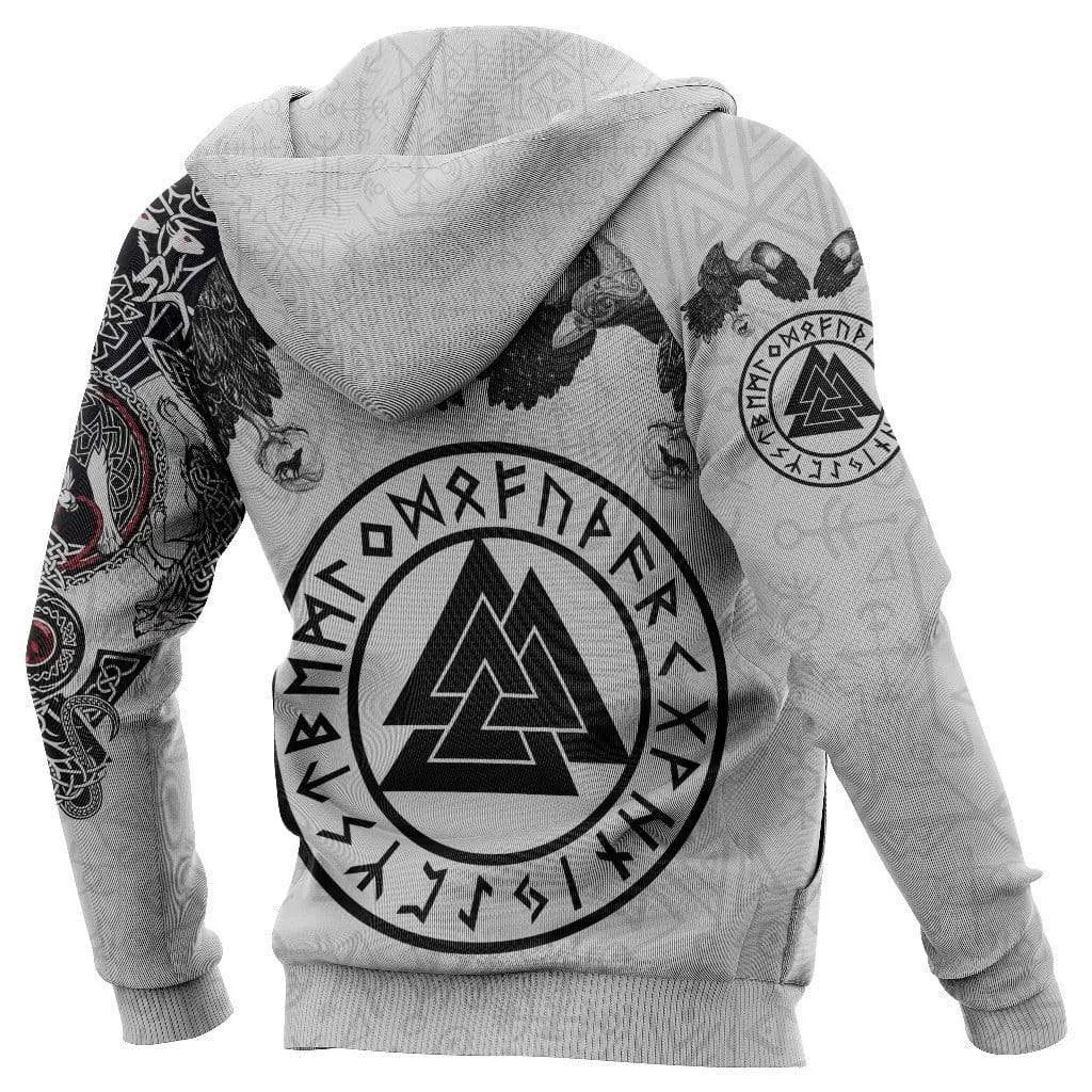 Fenrir Wolf White Hoodie