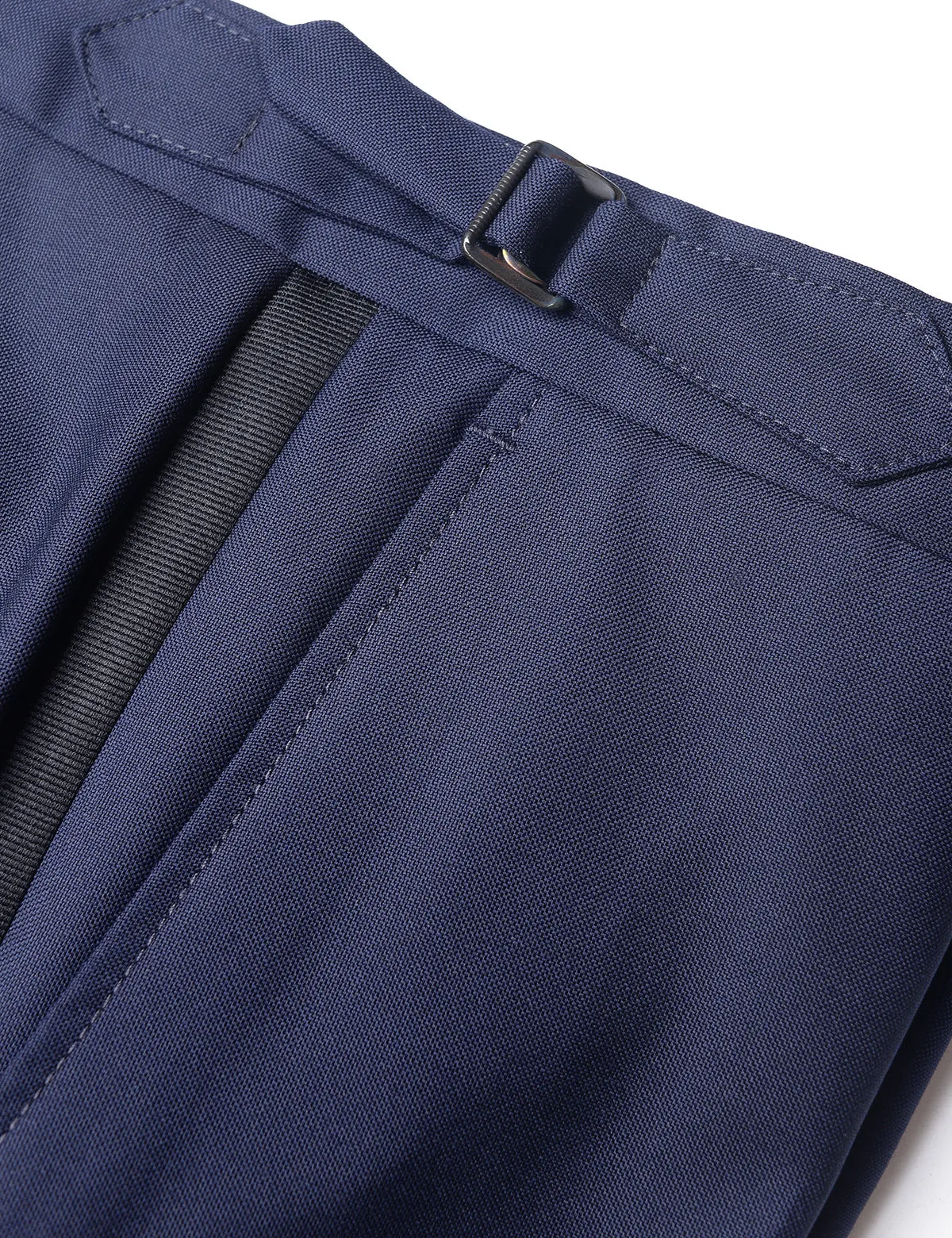 FINAL SALE: BKT50 Tuxedo Trouser in Super 110s - Navy with Grosgrain Stripe