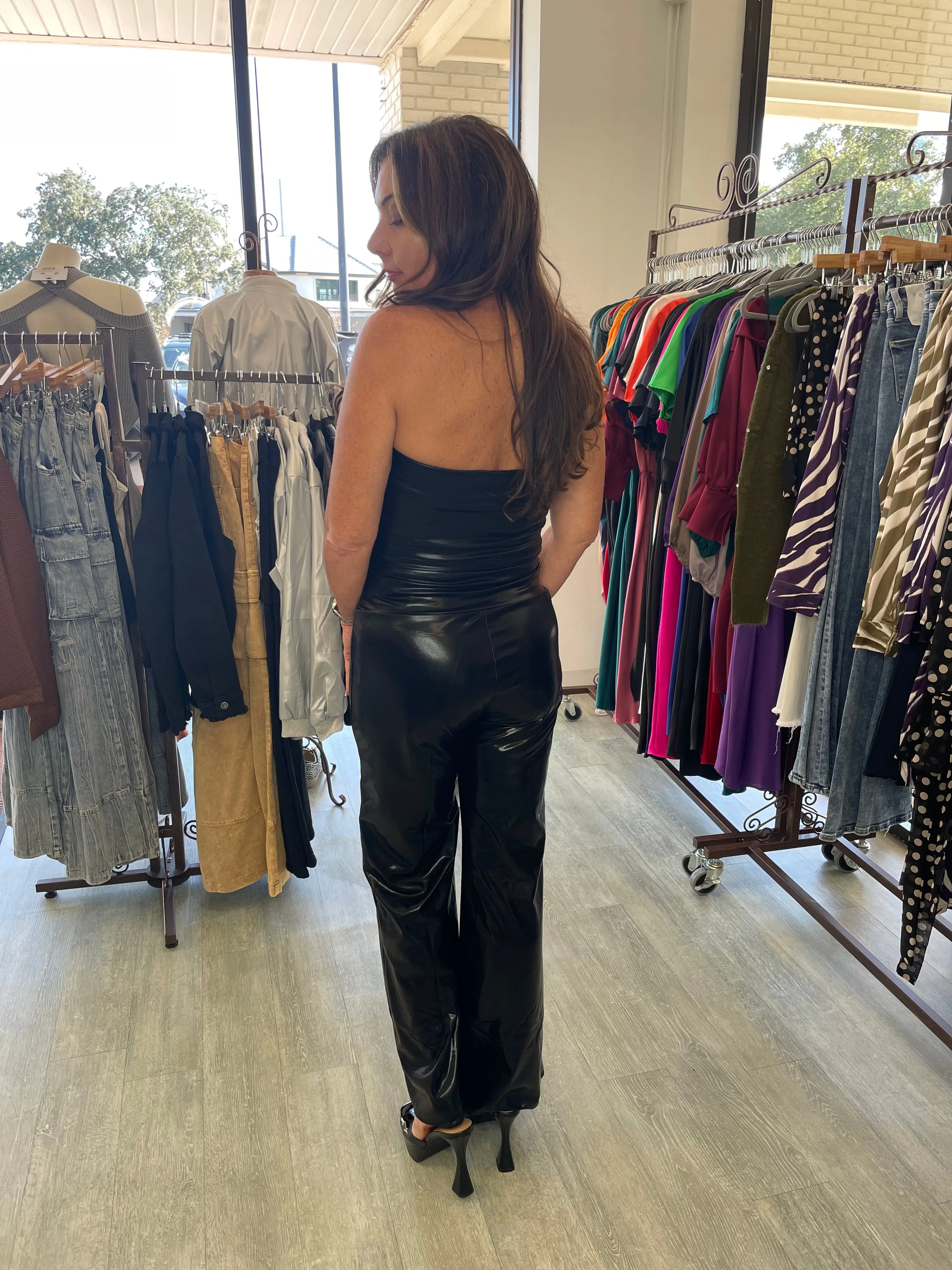 FINAL SALE: Liquid Metallic Tube Crop Top with Elastic Band
