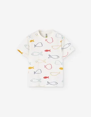 Fish printed tee by Losan