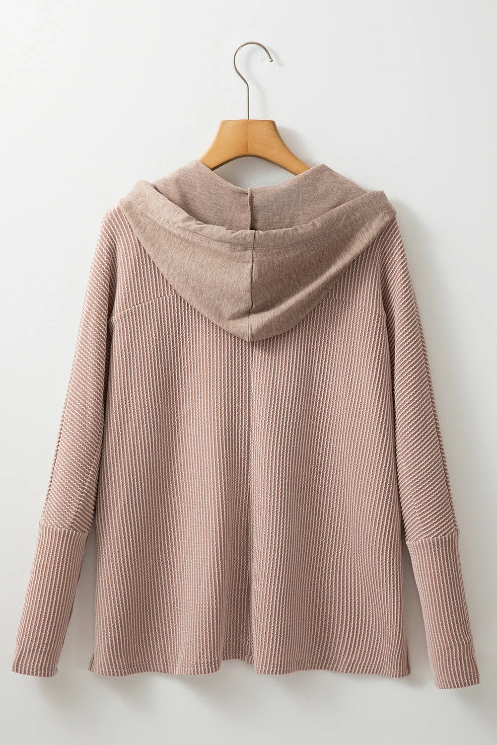 Flap Corded Drawstring Hoodie