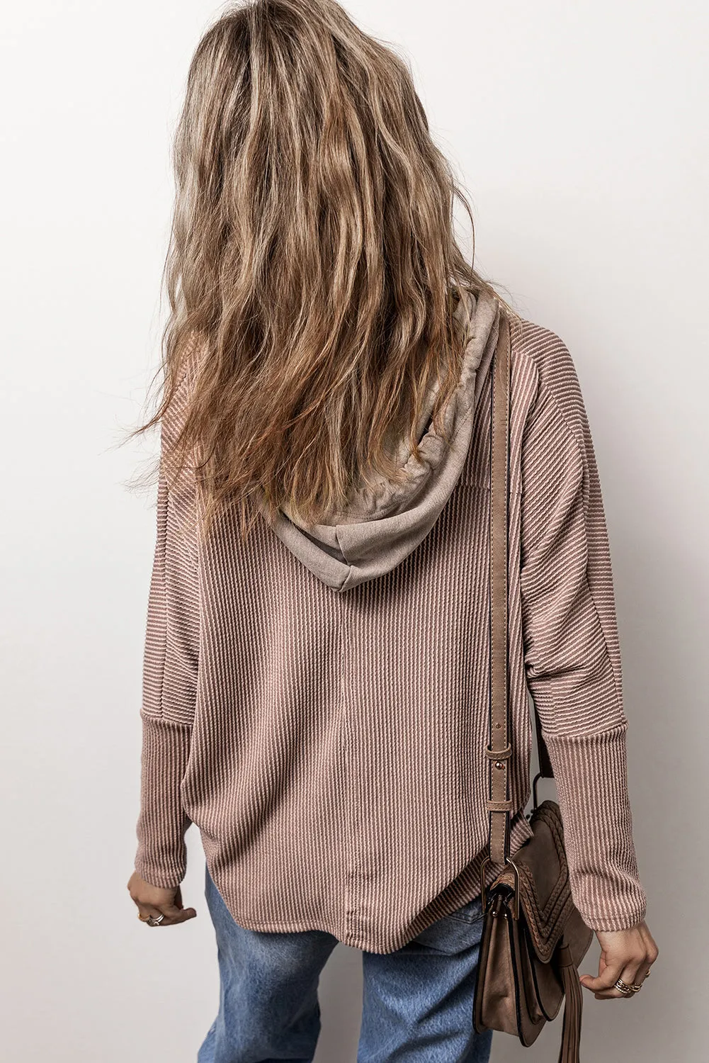 Flap Corded Drawstring Hoodie