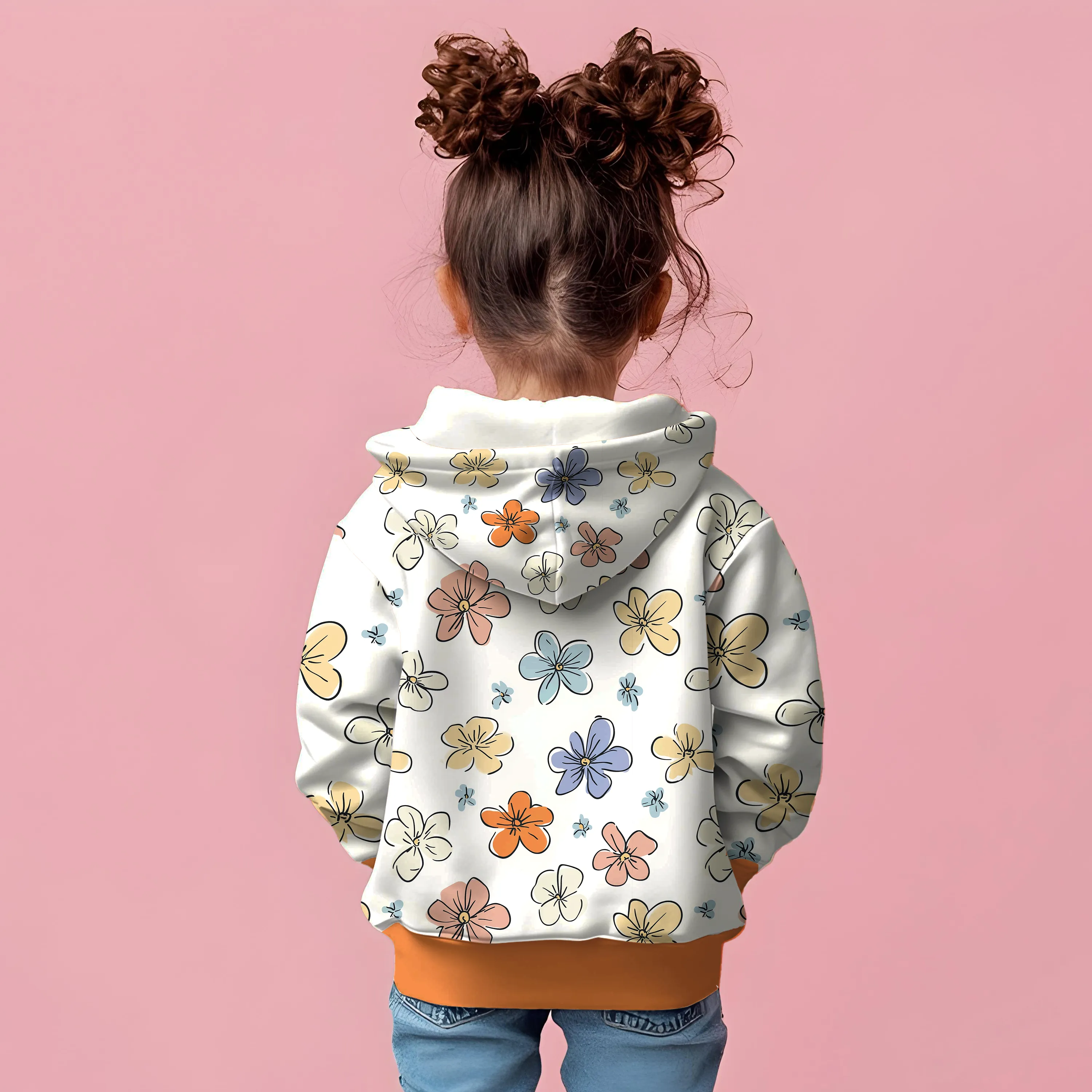 Floral Draw Kids Hoodie