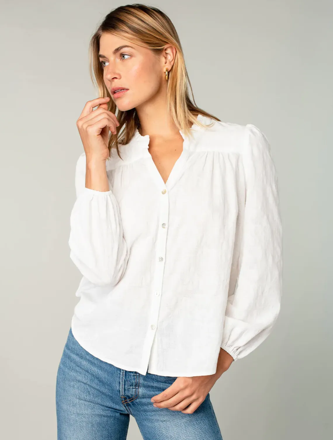 Floral Jacquard Blouse