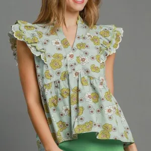Floral Print Peplum Top