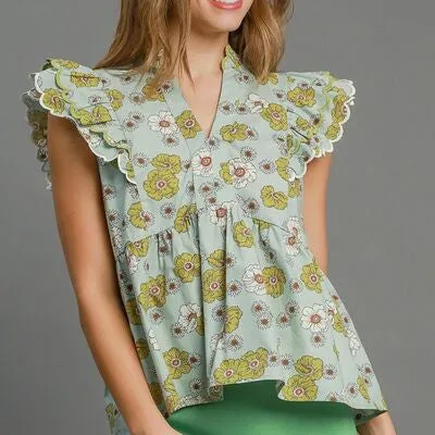 Floral Print Peplum Top