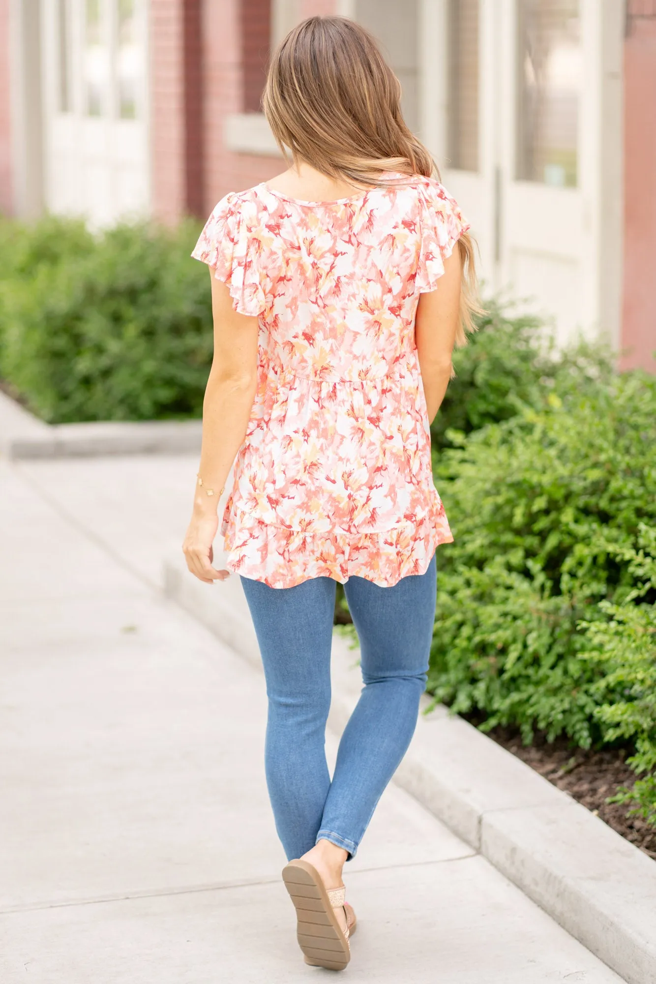 Floral Ruffled Baby Doll Top Regular & Plus Sizes
