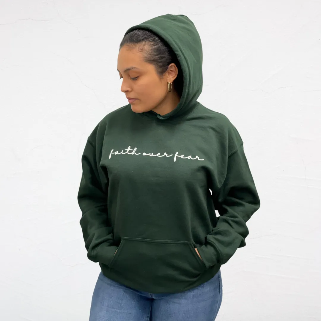 Forest Green Faith Over Fear Hoodie