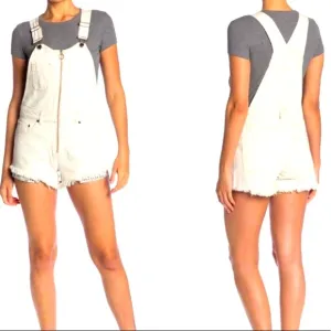 Free People Sunkissed Denim Short Overalls NWT